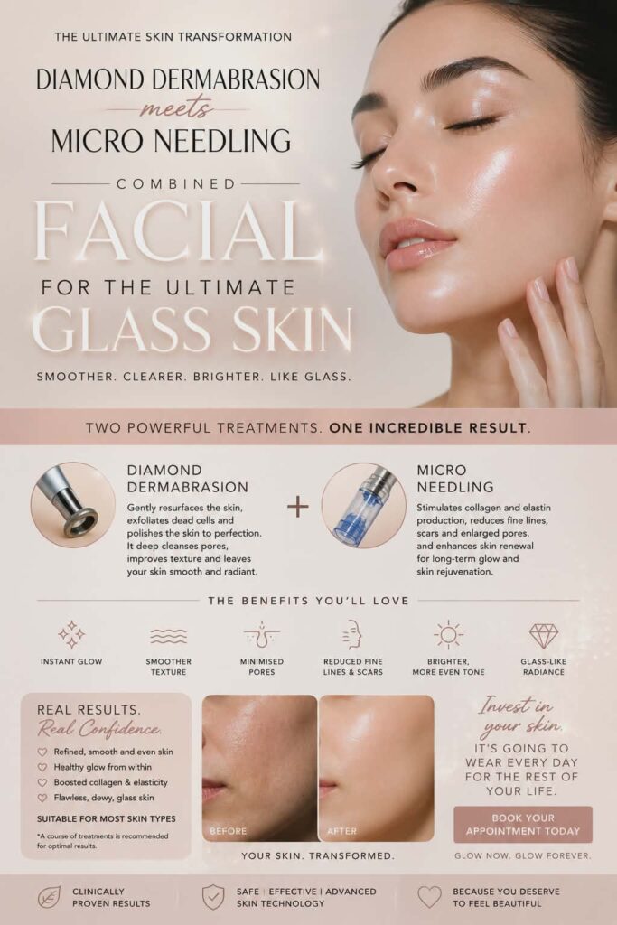 Glass Skin Facial — diamond dermabrasion meets micro needling at Nude Skin Clinic